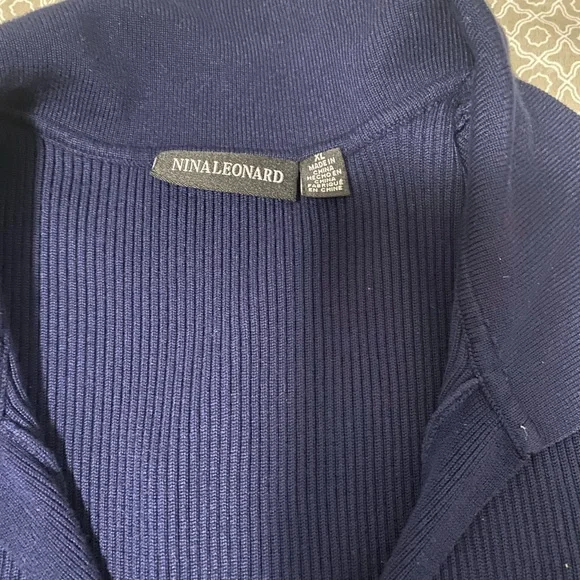 Nina Leonard Blue Polo Collar Maxi Dress - Picture 2 of 3